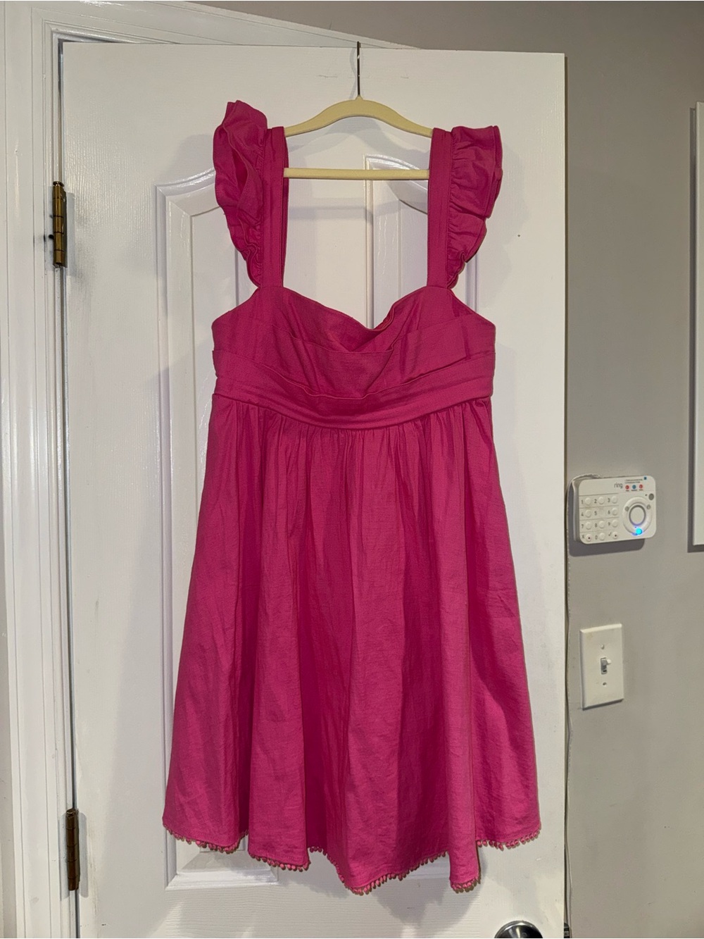 Pink Ruffled Strap Party Dress